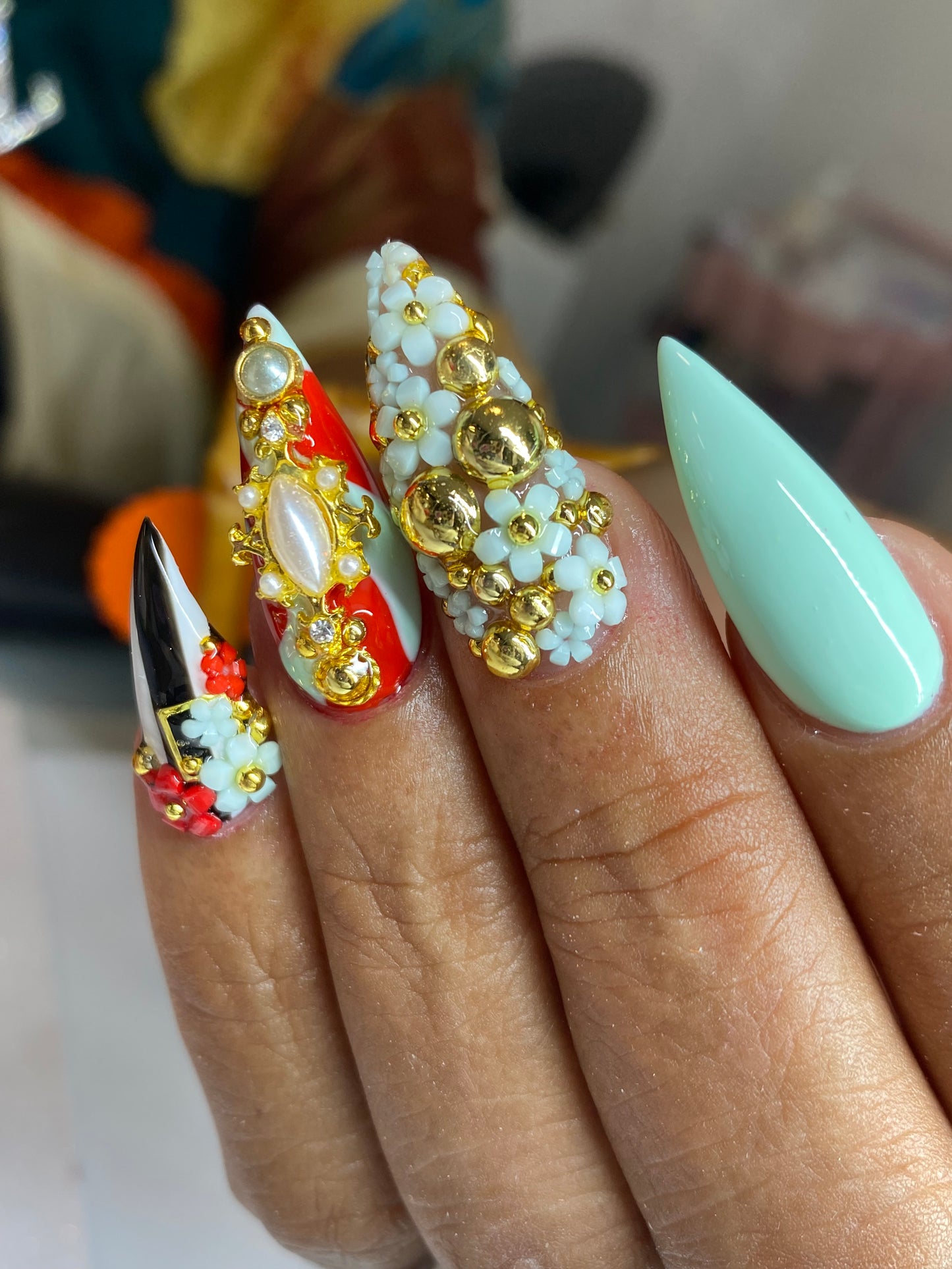 Vintage Gold Pearl Charms