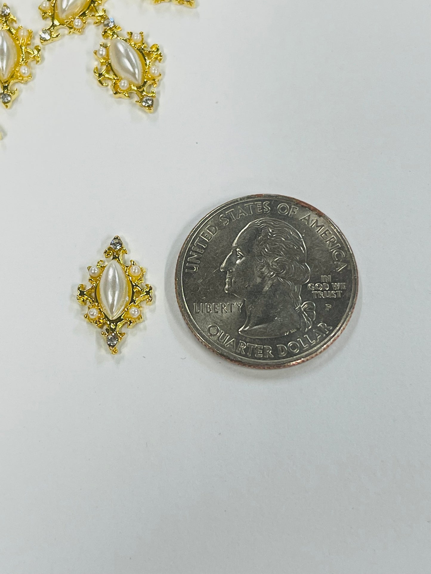 Vintage Gold Pearl Charms
