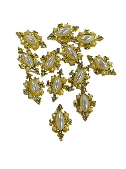 Vintage Gold Pearl Charms