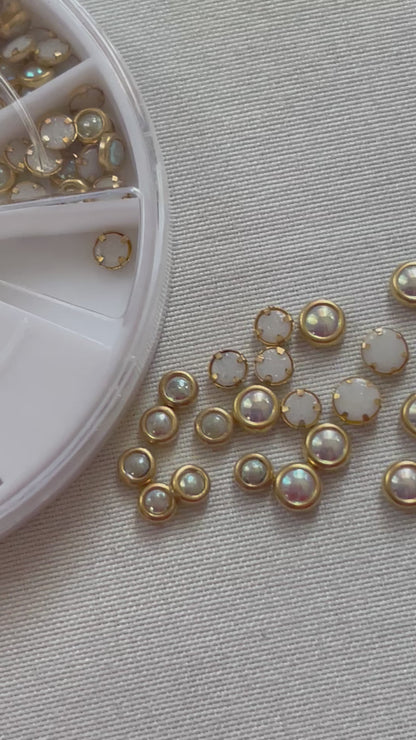 Gold wrapped Iridescent Pearls